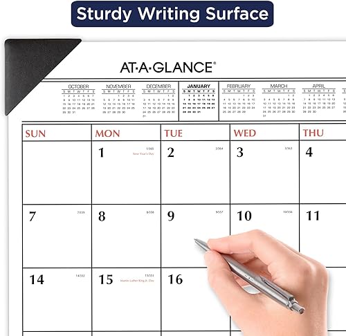 Miniatura 7 de AT-A-GLANCE Calendario de escritorio 2024, almohadilla de escritorio mensual, 21-34 x 17 pulgadas, estándar, bicolor (SK11700024)