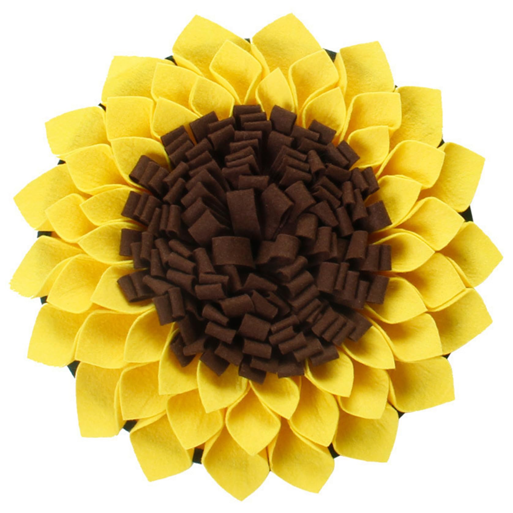 Rachlicy Snuffle Mat for Dogs Felt 15in Dog Snuffle Mat Slow Feeding Dog Enrichment Toys with Fixing Rope Stress Relief Sunflower Shape Cute Interactive Toys