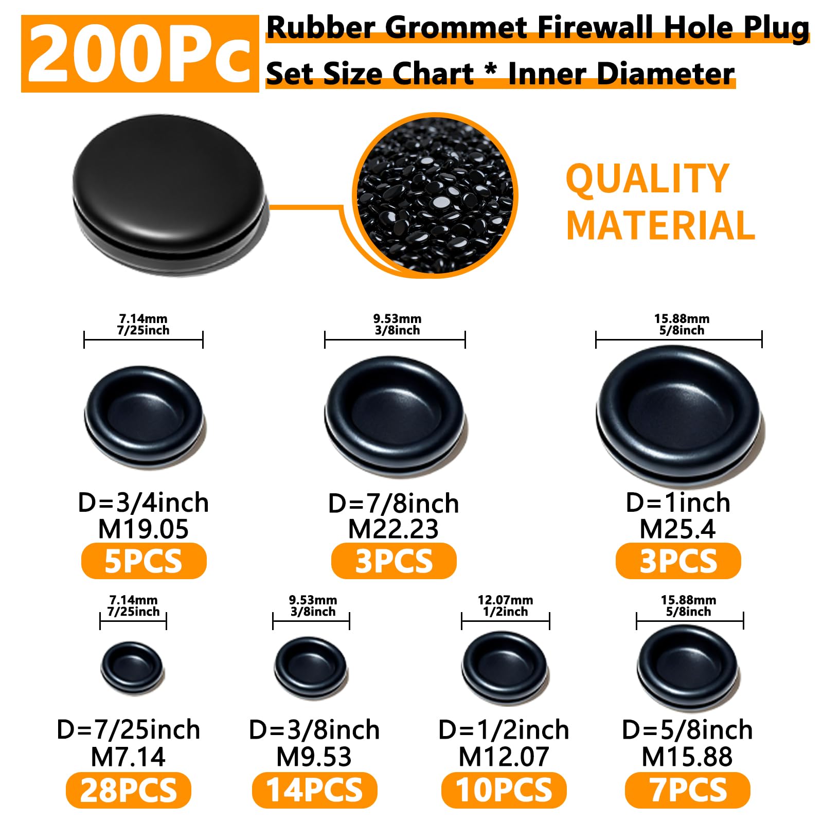 70 Rubber Grommets - Wiring, Automotive, Home -5