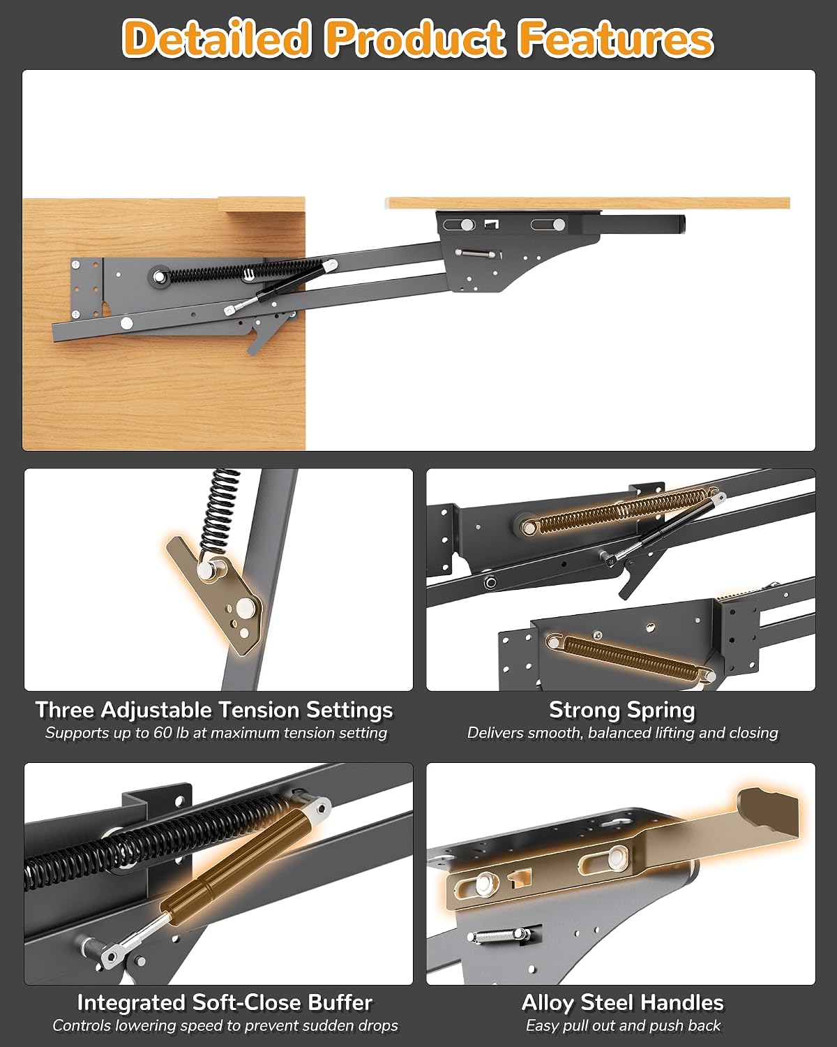 Chibery Heavy Duty Mixer Lift for Cabinet, Soft Close Appliance Lift, 60LB
