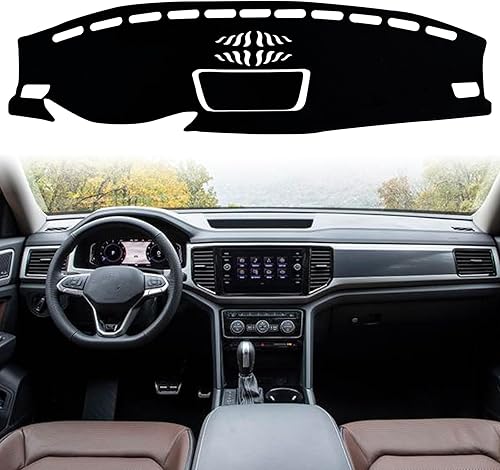 Miniatura 7 de Funda para salpicadero interior compatible con Volkswagen Atlas SUV S SE SEL y SEL Premium 2018-2023 protector de rayos UV (borde rojo)