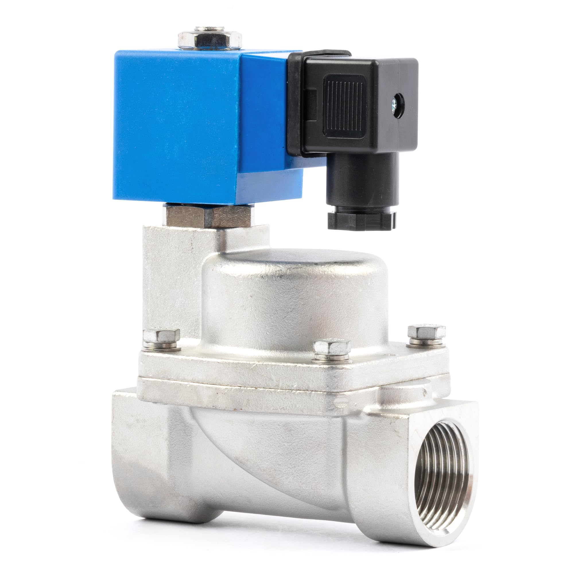 U.S. Solid Válvula solenoide de alta presión, 1 pulgada, 100 bar, acero inoxidable, 24 V CC, alta presión, alta temperatura, electroválvula eléctrica, -60-120 °C