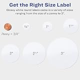 Avery Printable Round Labels with Sure Feed Technology, 2" Diameter, Glossy White, Laser & Inkjet Compatible, 60 Blank Labels Total, Great for Mailing, Branding, and More (22817) – view 8