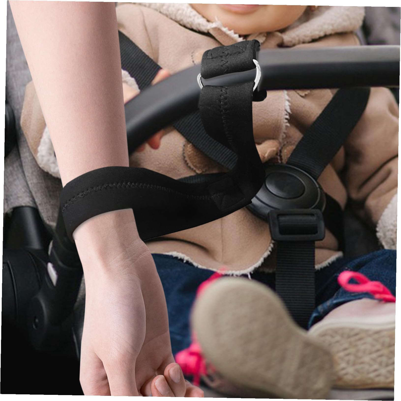 Sicherheits handgelenkband für Kinderwagen aus Langlebigem Neopren Verstellbare Babysicherheits schlaufe für Kinderwagen und Einkaufswagen Rutschfester Schutz für Eltern mit