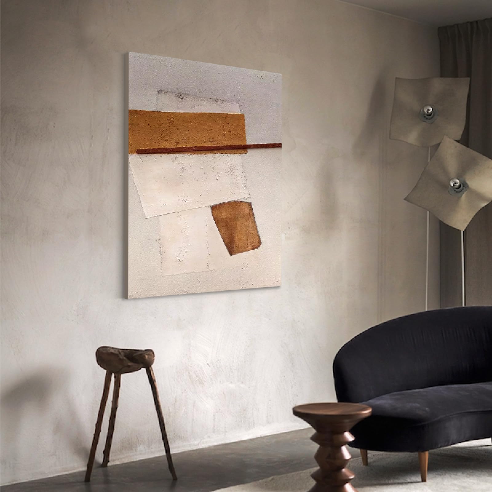 Peinture à l'huile sur toile pour sublimer un mur blanc vide avec du relief 3D