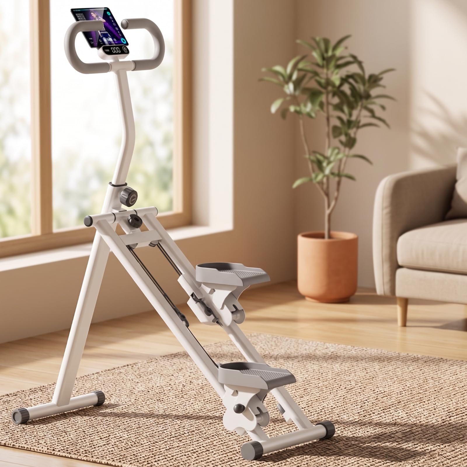 Stepper Verticale con Manubrio Stabile Stepper con Manubrio Robusto Saliscale per Sportivi in Casa, Principianti, Appartamento