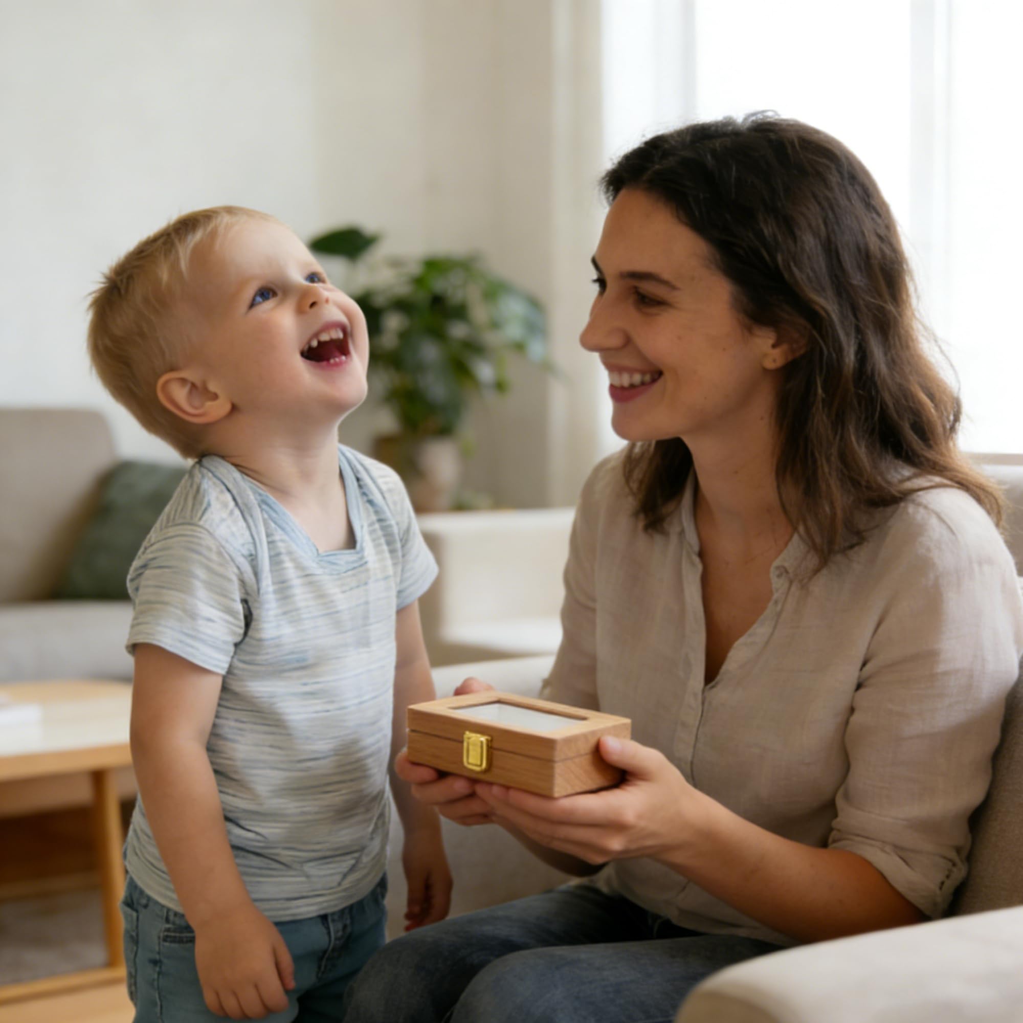 SUQ Baby Tooth Fairy Box Marco de Fotos, Caja de Almacenamiento de Dientes para Niños, Caja de Dientes de Leche para Hombres y Mujeres, Regalo de Nacimiento, Bautismo, Traje de Cumpleaños