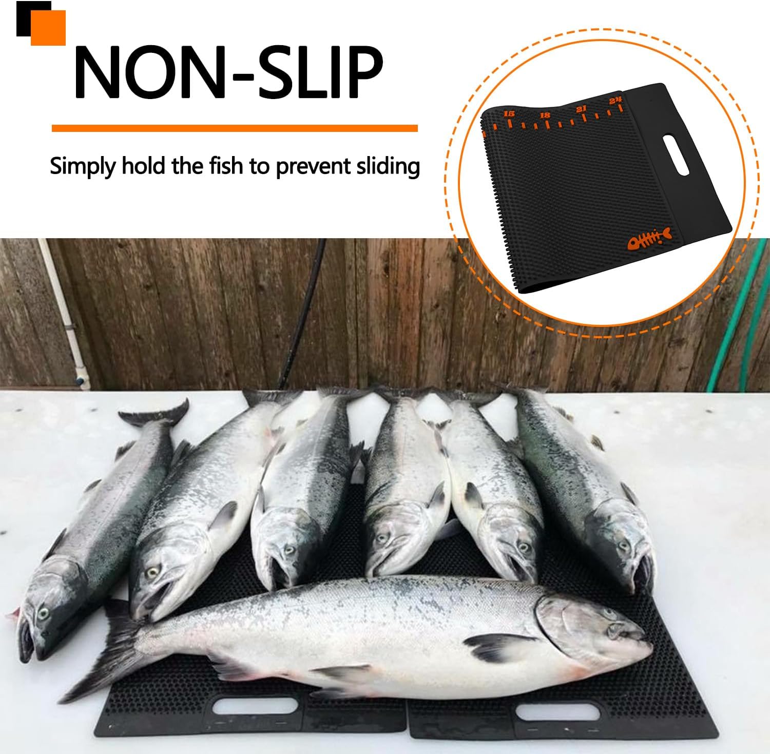 14 * 28 inch Measurable NonSlip Fish Fillet Mat Heavy Duty Rollable Fish Bait Cutting Board for Filleting, Cutting, Cleaning Fish No Need Fish Grippers Large Size Fish Cleaning Mat