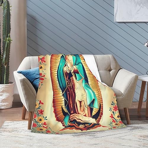 Miniatura 7 de GLGFAS Our Lady of Guadalupe - Manta de franela ultra suave, ligera, para sofá, cama, uso en todas las estaciones, 80 x 60 pulgadas