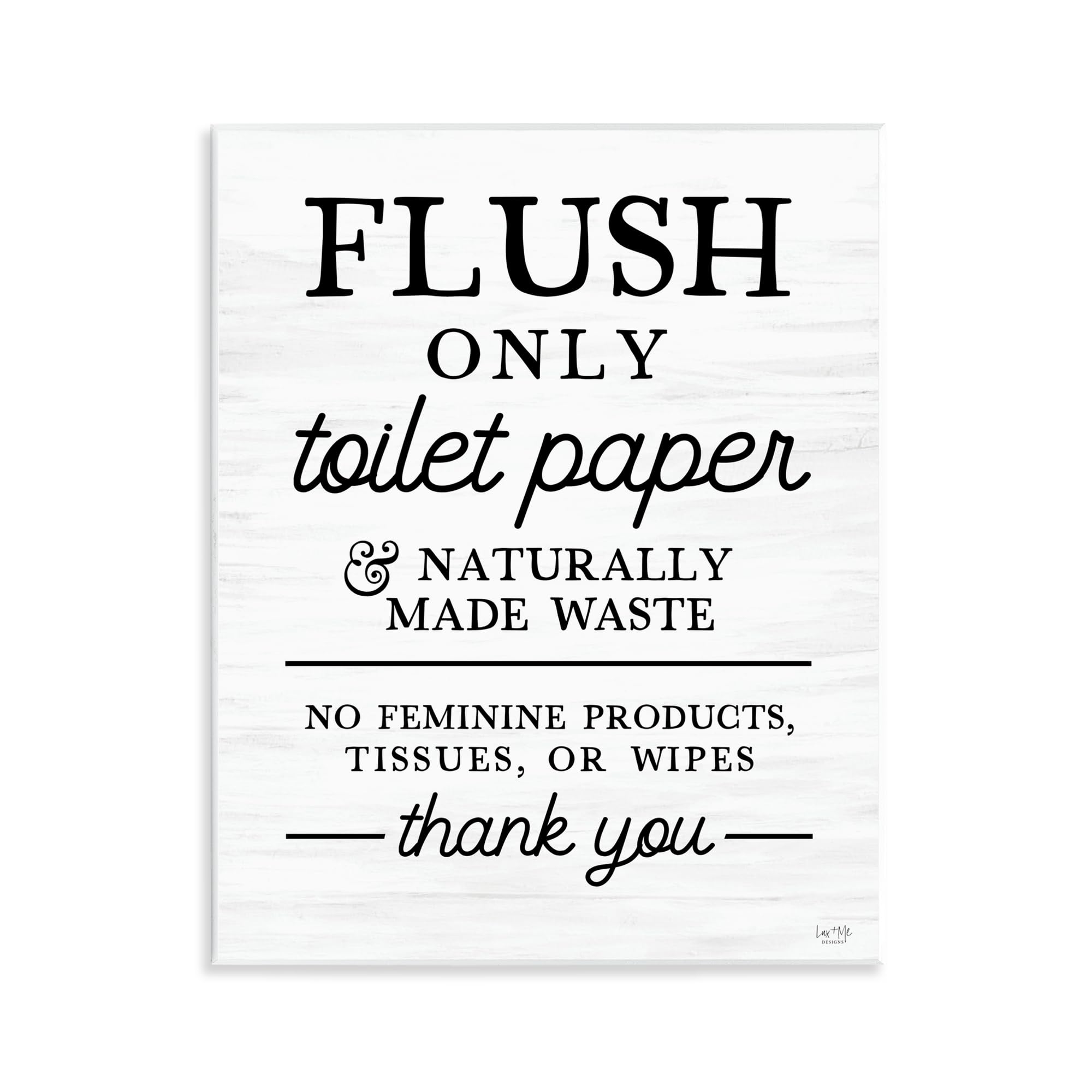 Flush Only Toilet Paper Rules, 11 x 14 Inch Mounted Print on Wall Plaque