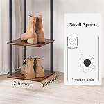 HOOBRO Vertical Shoe Rack for Small Space, 8-Tier Corner Shoe Rack, Wooden Shoe Storage Organizer, for Closet, Entryway, Hallway, Bedroom, No-Tool Assembly, Rustic Brown and Black BF22XJ01