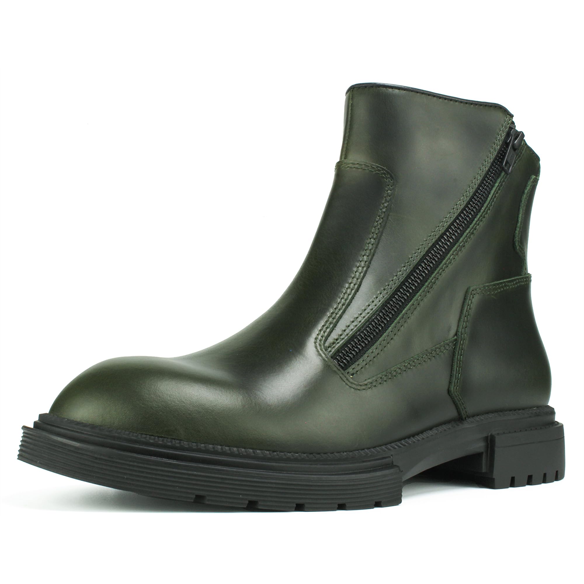 Men's Chelsea Boots with YKK Zipper &amp; Breathable OrthoLite Footbed | Fashion Casual Full-Grain Leather Ankle Boots| Durable Slip-Resistant Rubber Sole for Comfort &amp; Support