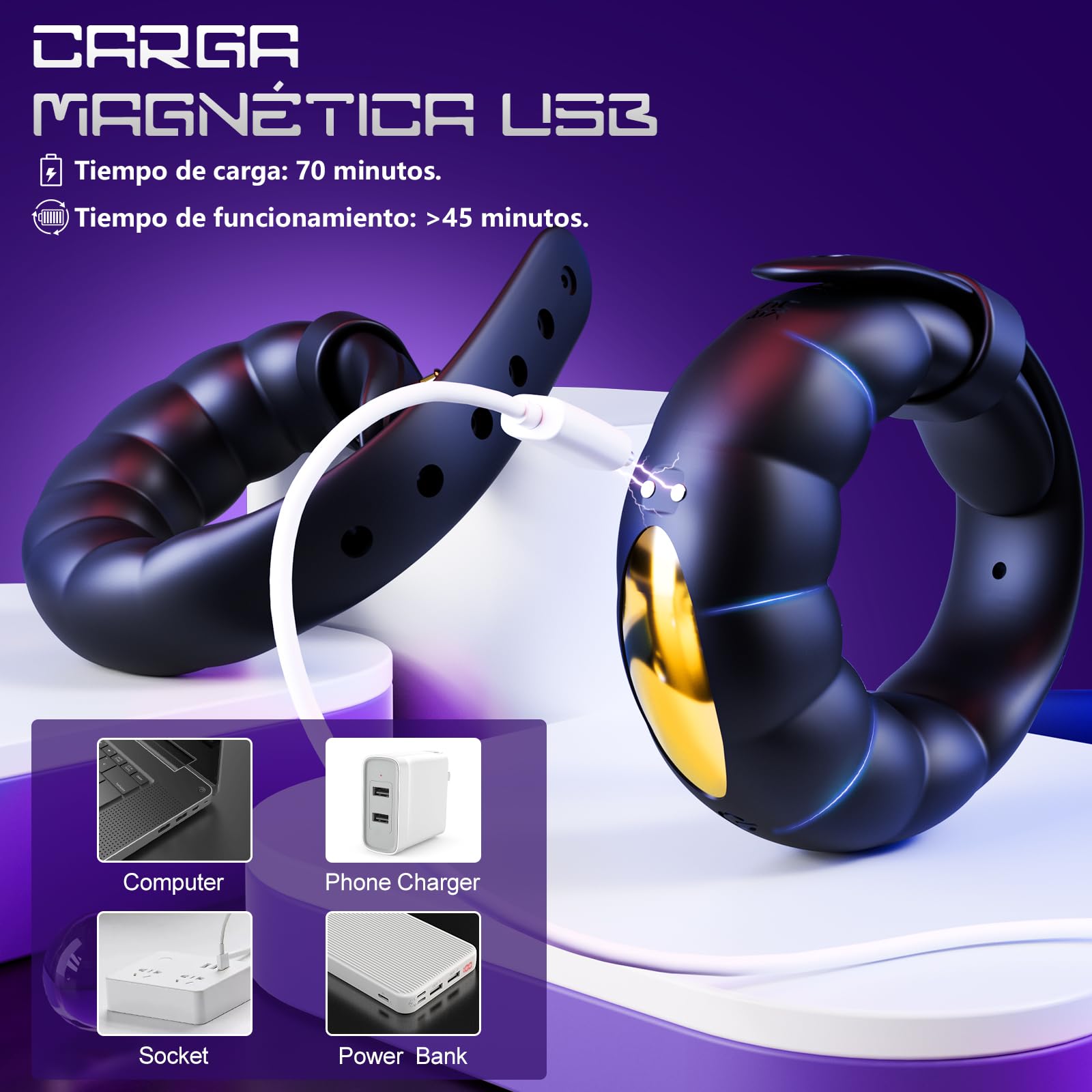 Anillo vibrador para parejas — Para hombres, ayuda a la erección, 10 modos de vibración, mediante aplicación, anillo vibrador para hombres adultos.