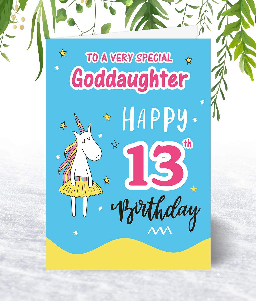Biglietto di compleanno per nipote – design cavallo magico – formato A5 con busta rosa. Progettato e stampato nel Regno Unito
