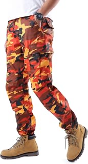 Mens Casual Street Fashion Camo Cargo Pants Army Combat Military BDU Pants Work Hunt Pants