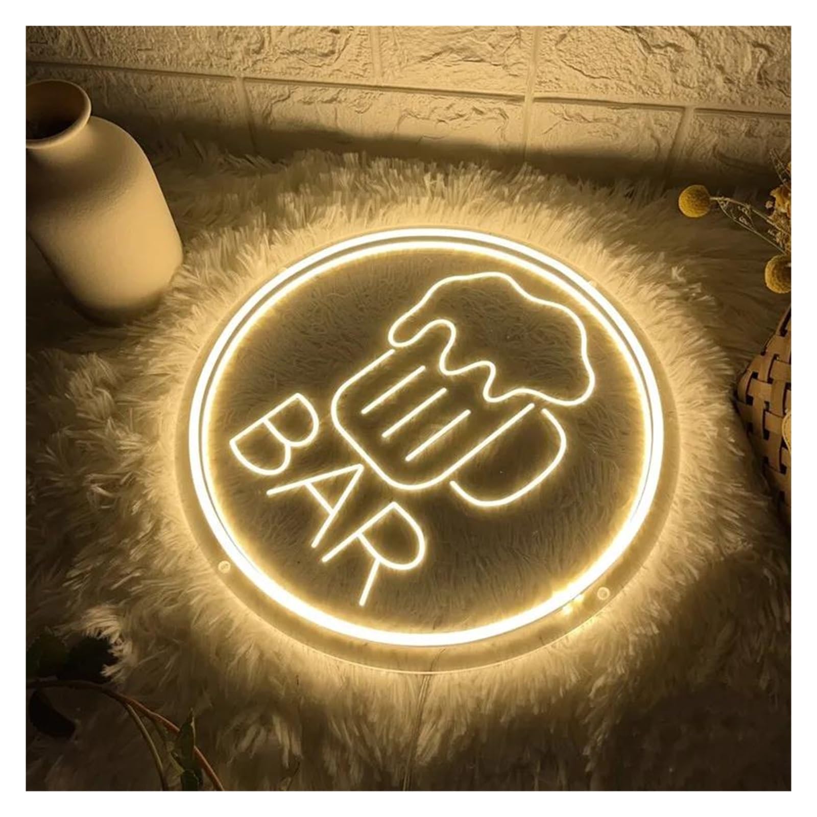 Luces de neón Letrero De Neón Para Bar De Cerveza, Luz De Neón Para Bar, Letrero De Bienvenida Con Luz USB, Decoración De Pared Para Habitación De 30cm