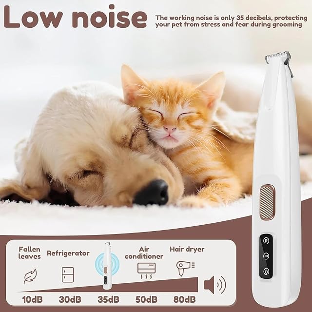 Foto 3 de 8 de Akayoo Pet Micro Precision Trimmer,Pet Paw Trimmer,Waterproof Rechargeable Pet Shaver with Led Light,Dog Paw…