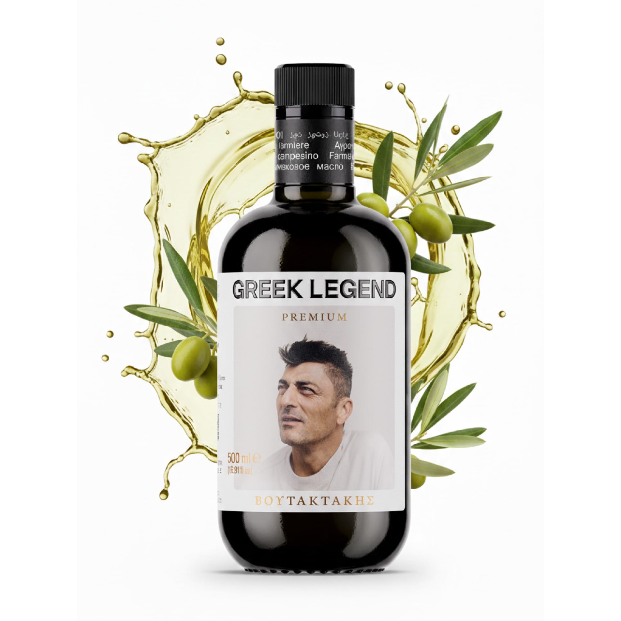 GREEK LEGEND Premium Olivenöl Extra Nativ aus Kreta - Olive Oil Extra Virgin - Griechisches Olivenöl, 100% Kaltgepresst, Ungefiltert, Reich an Polyphenolen, 500 ml Glasflasche