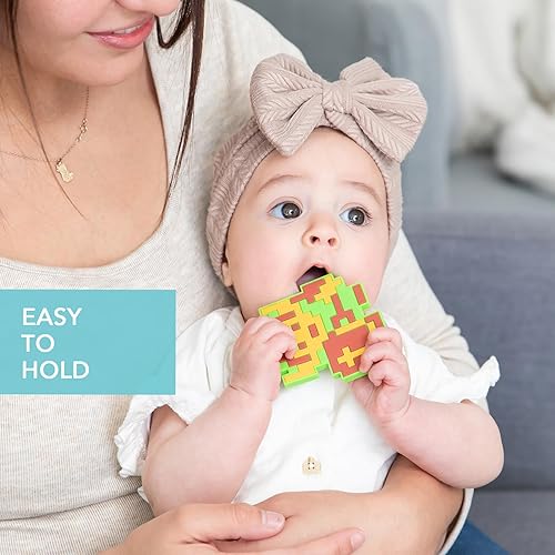 Miniatura 4 de Bumkins Llaves de juguete para dentición de bebé, chupete de silicona suave y flexible, seguro para masticar, alivio fresco de las encías,