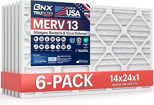 Miniatura 28 de BNX TruFilter - Filtro de aire 14 x 25 x 1 MERV 8, electrostático plisado para defensa contra polvo y mascotas, para aire acondicionado, HVAC