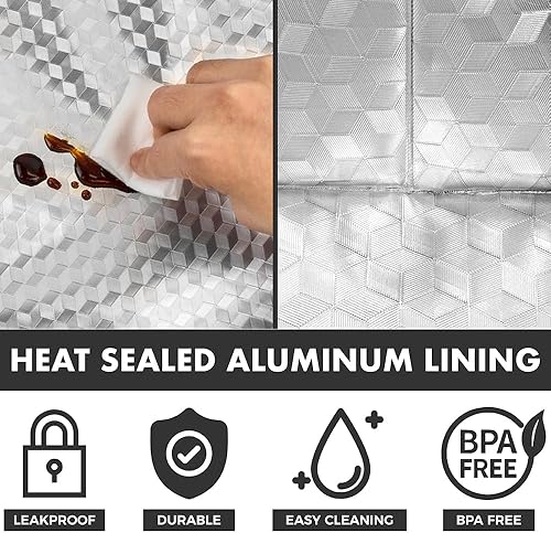 Miniatura 5 de opux Lonchera térmica para niños, a prueba de fugas, suave, a prueba de fugas, para niños y niñas, bolsa de almuerzo escolar, pequeñas bolsas de