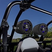Vista 3 de Pyle Altavoces de torre de wakeboard marinos impermeables – Juego de altavoces de subwoofer dual de 4 pulgadas con luces LED y Bluetooth