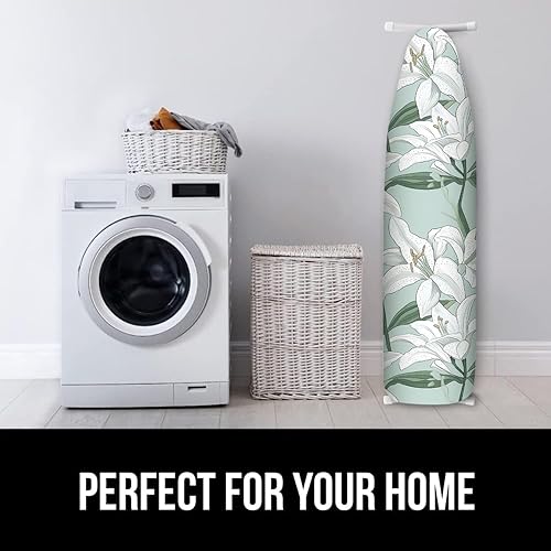 Miniatura 9 de Funda para tabla de planchar de 15 x 54 pulgadas, resistente al calor, borde elástico resistente, superficie antideslizante, múltiples patrones