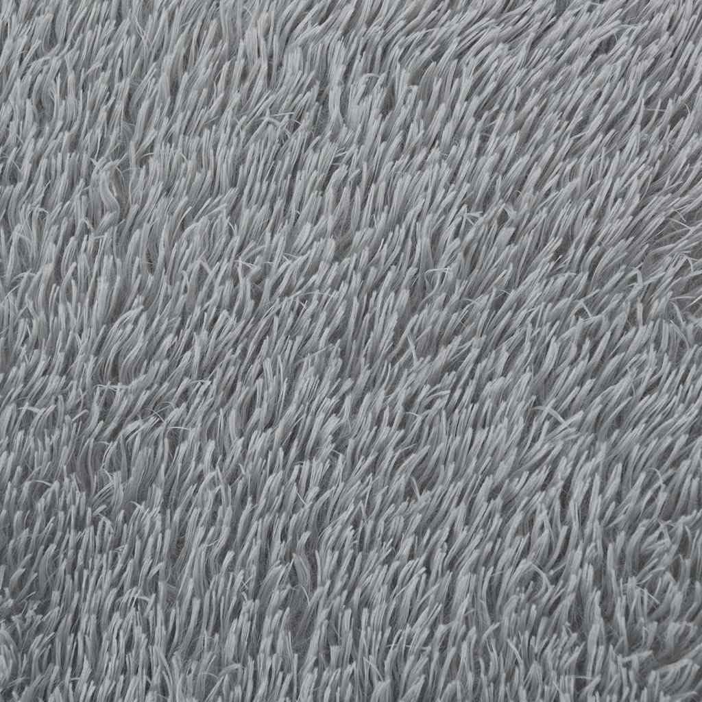 Hothingwell Tappeto Shaggy a pelo lungo grigio chiaro 160 x 230 cm, tappeto per camera da letto morbido in poliestere resistente, antiscivolo e facile da pulire per soggiorno, ufficio, balcone