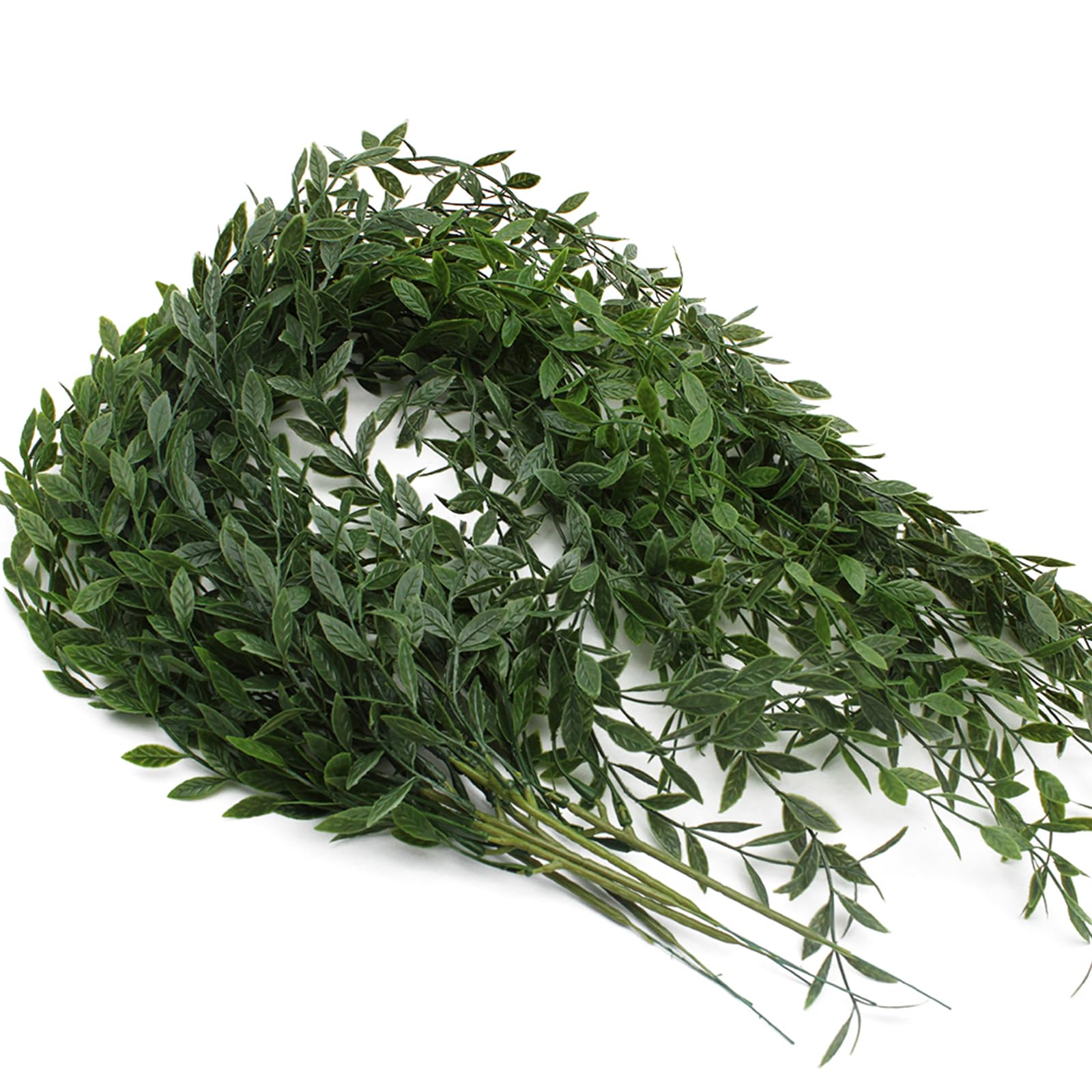 6 Pieces Artificial Ivy Garland Green Leaves Plastic Foliage Ivy Plant Fake Weeping Willow Vine Artificial Trailing Plant Hanging for Indoor Outside Garden Home Office Cafe Wall Trellis Decor