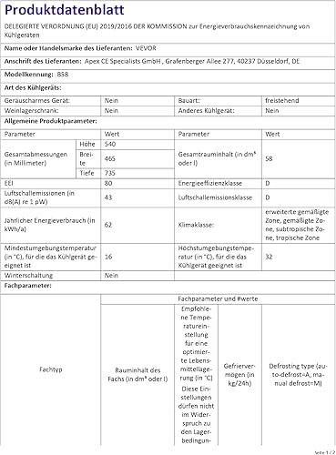 Miniatura 10 de VEVOR Refrigerador portátil para automóvil, refrigerador de automóvil de 12 voltios, congelador portátil de doble zona de 58 L61.5 cuartos de galón,