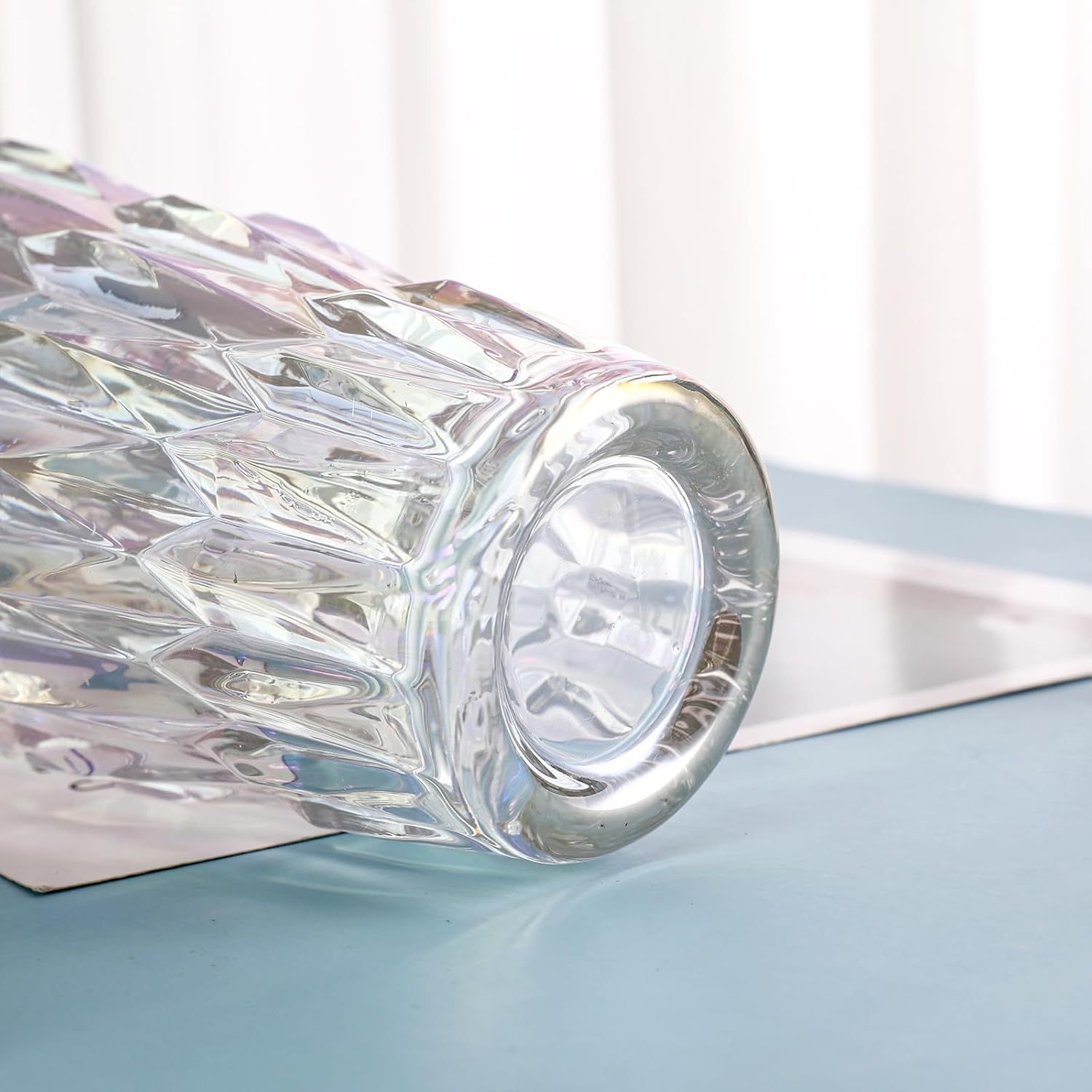 9.6" High Colorful Glass Flower Vase for Home Decor, Dining Wedding Table Office Holiday Party Centerpiece Decoration - Image 4