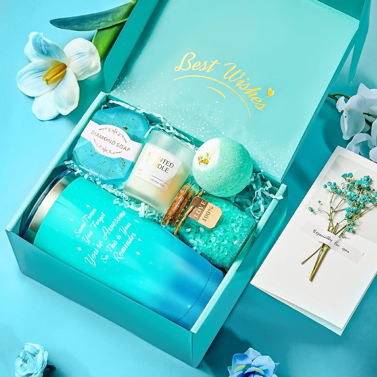 Birthday Gifts for Women, Mom, Wife, Girlfriend, Sister - Valentines Day Gift for Her, Self Care Spa Gift Baskets for Women, Best Friends, Teacher, Employee Appreciation, Anniversary Gifts (Jasmine) - Image 3