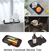 Vista 5 de MicoYang Jaboneras de baño de silicona con boquilla de drenaje - Organizador de fregadero de baño y cocina, soporte para esponja, bandeja de jabón