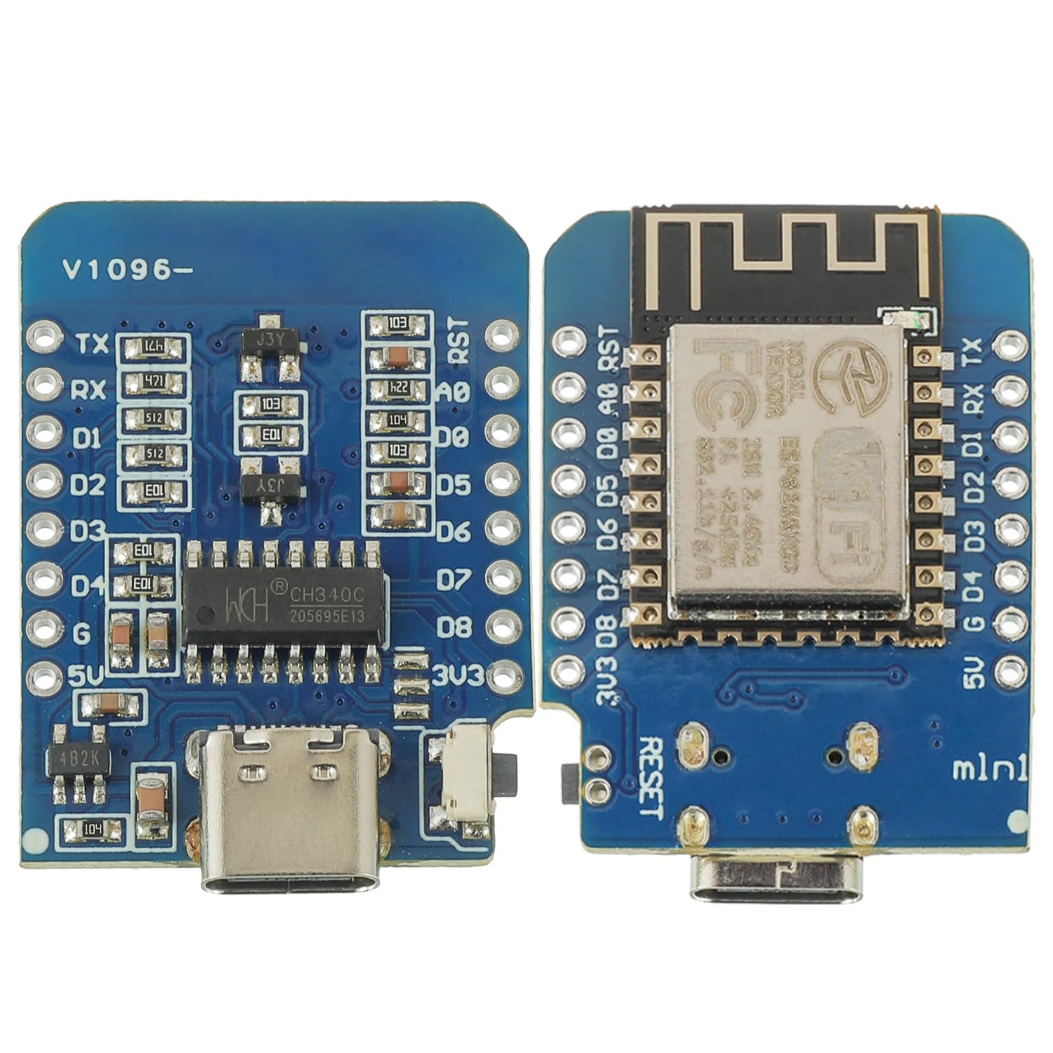 3 Pezzi ESP8266 Scheda di Sviluppo Mini ESP8266-12F NodeMCU Modulo WiFi Chip Interfaccia Type-C Compatibile con Arduino
