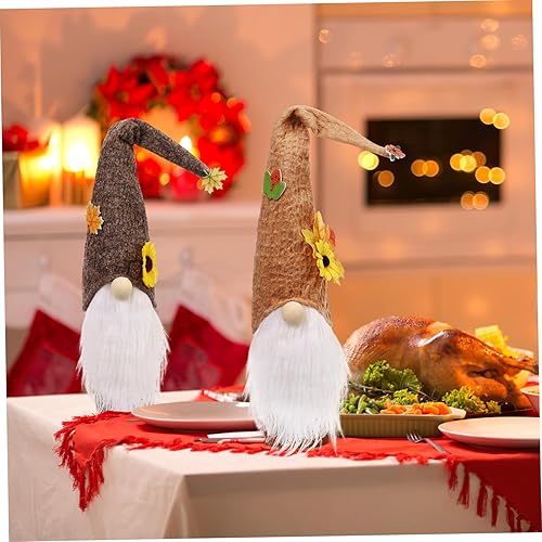 Miniatura 3 de UPKOCH Juego de 3 botellas de vino de Acción de Gracias, bolsas de felpa para muñecas, decoración de otoño, cubierta de decoración de botella de