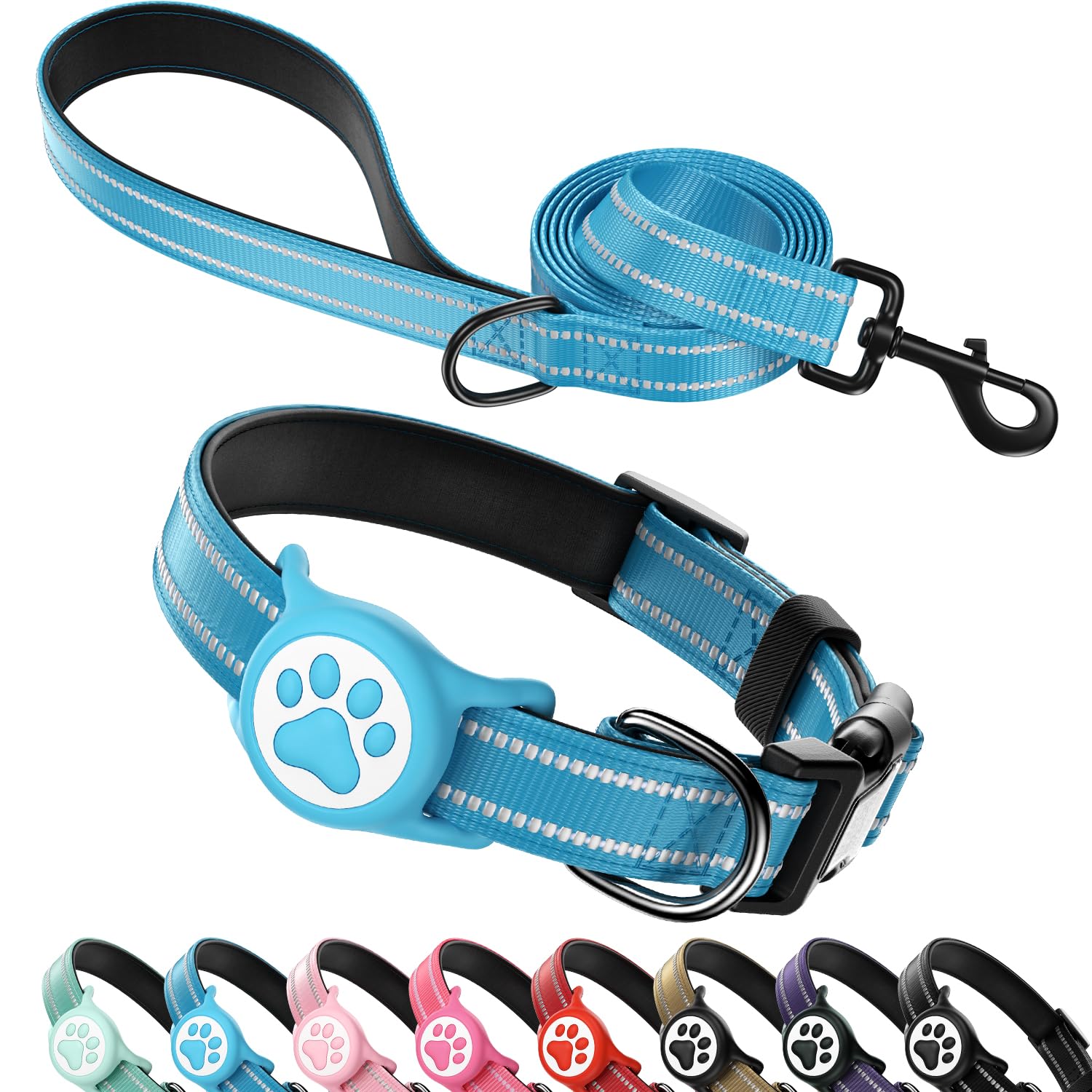 Airtag Dog Collar and Leash Set