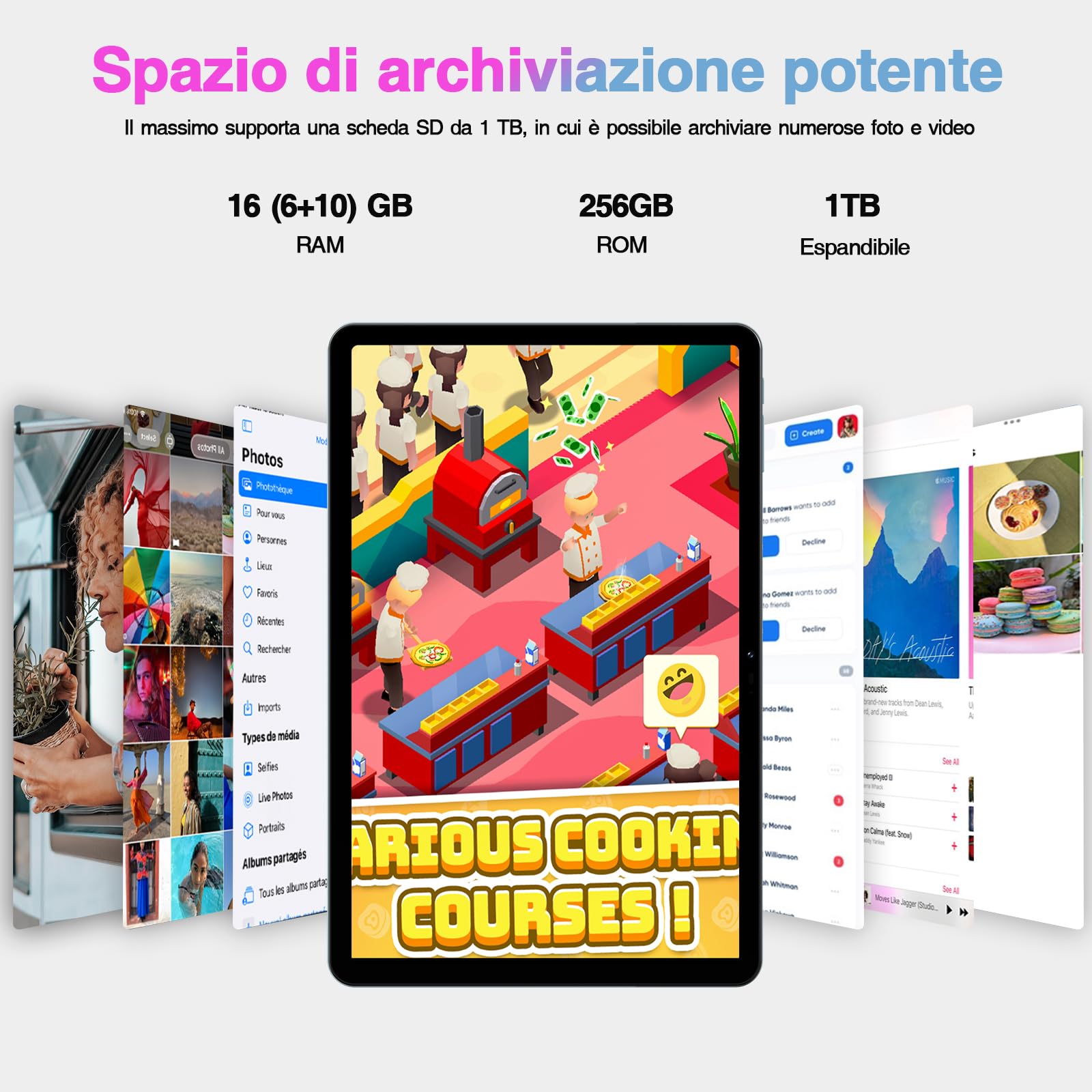 DOOGEE T30S Android 15 Tablet 11 Pollici, 16GB RAM + 256GB ROM (TF 1TB), 2.4K, 8580mAh, 4G LTE + 5G WiFi, 13MP+8MP, Octa-Core Tablet Gaming, Hi-Res Altoparlanti/OTG/BT5.0/GPS/Widevine L1