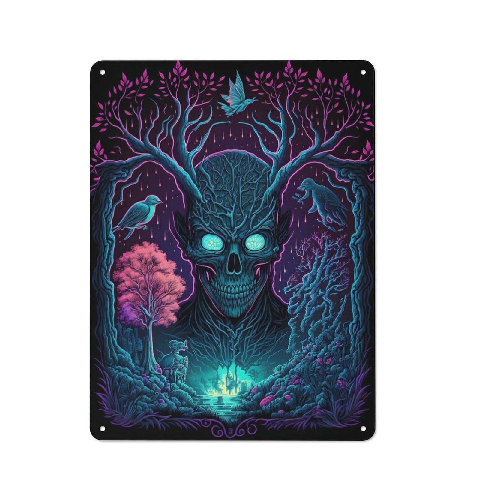Junmoney Dark Forest Spirit Rustic Metal Plaque 40X30cm For Guest Room Or Hallway, A Decorative Metal Sign For Guest Rooms And Hallways