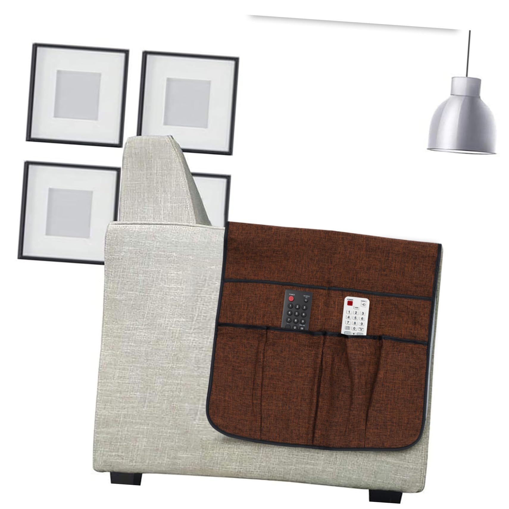 Organiseur de Canapé avec Poche de Rangement pour Accoudoir Trousse Multifonctionnelle pour Télécommande et Téléphone Adapté Plupart des Fauteuils et Canapés pour Salon et Chambre