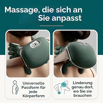 Massager 4D Neck Massager with Heat Electric Portable Neck 3 modes and 2 heat settings USB electric relaxes muscles and relieves fatigue for home and office for parents