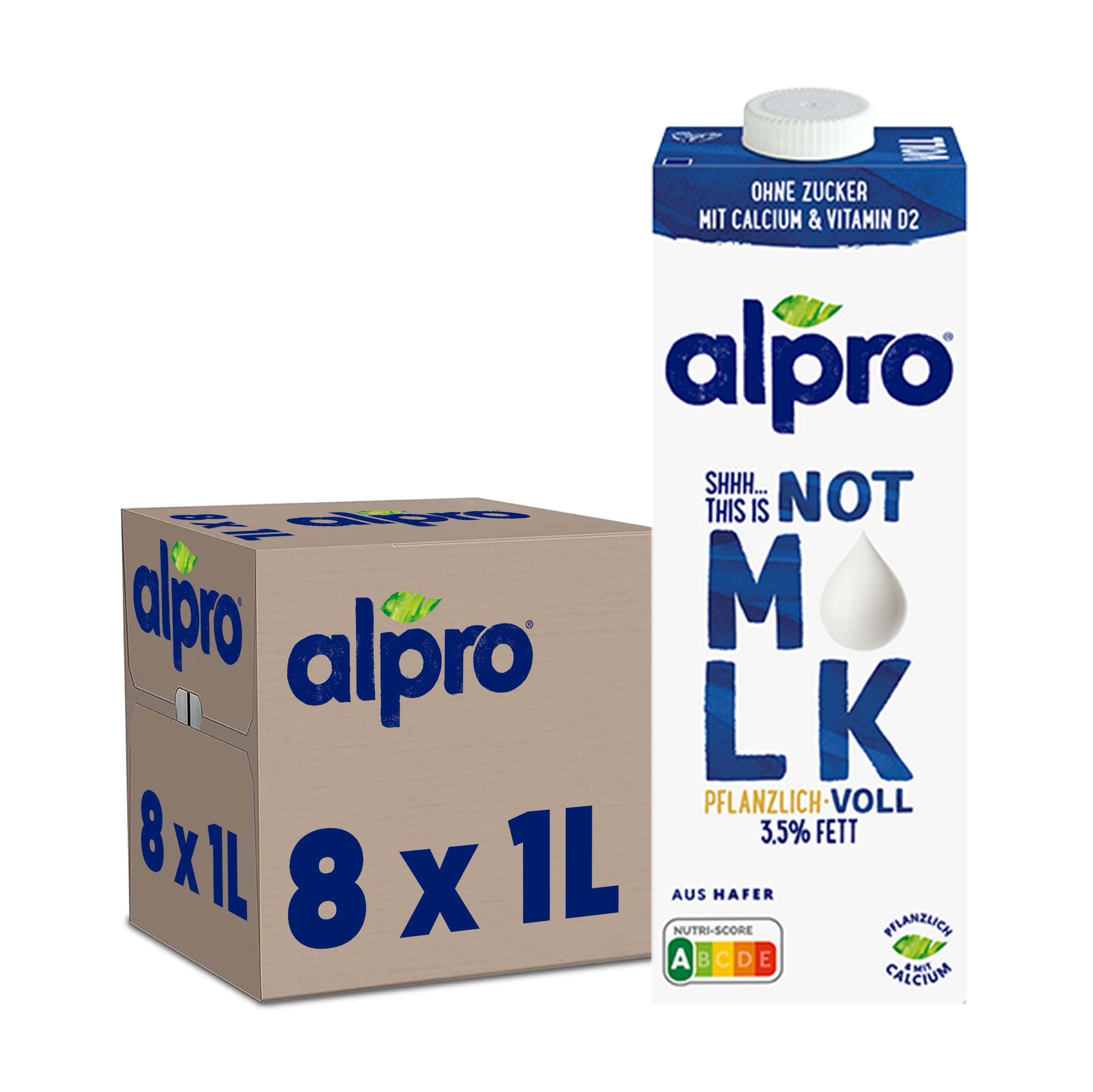 Alpro Not Milk 3,5% Fat (latte d'avena) - Custodia (1L x 8 confezioni)