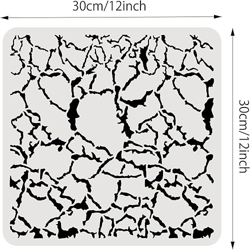 Miniatura 2 de BENECREAT Plantillas de dibujo de grietas, plantillas de pintura de textura irregular de grietas de 12 x 12 pulgadas para hacer tarjetas de álbumes