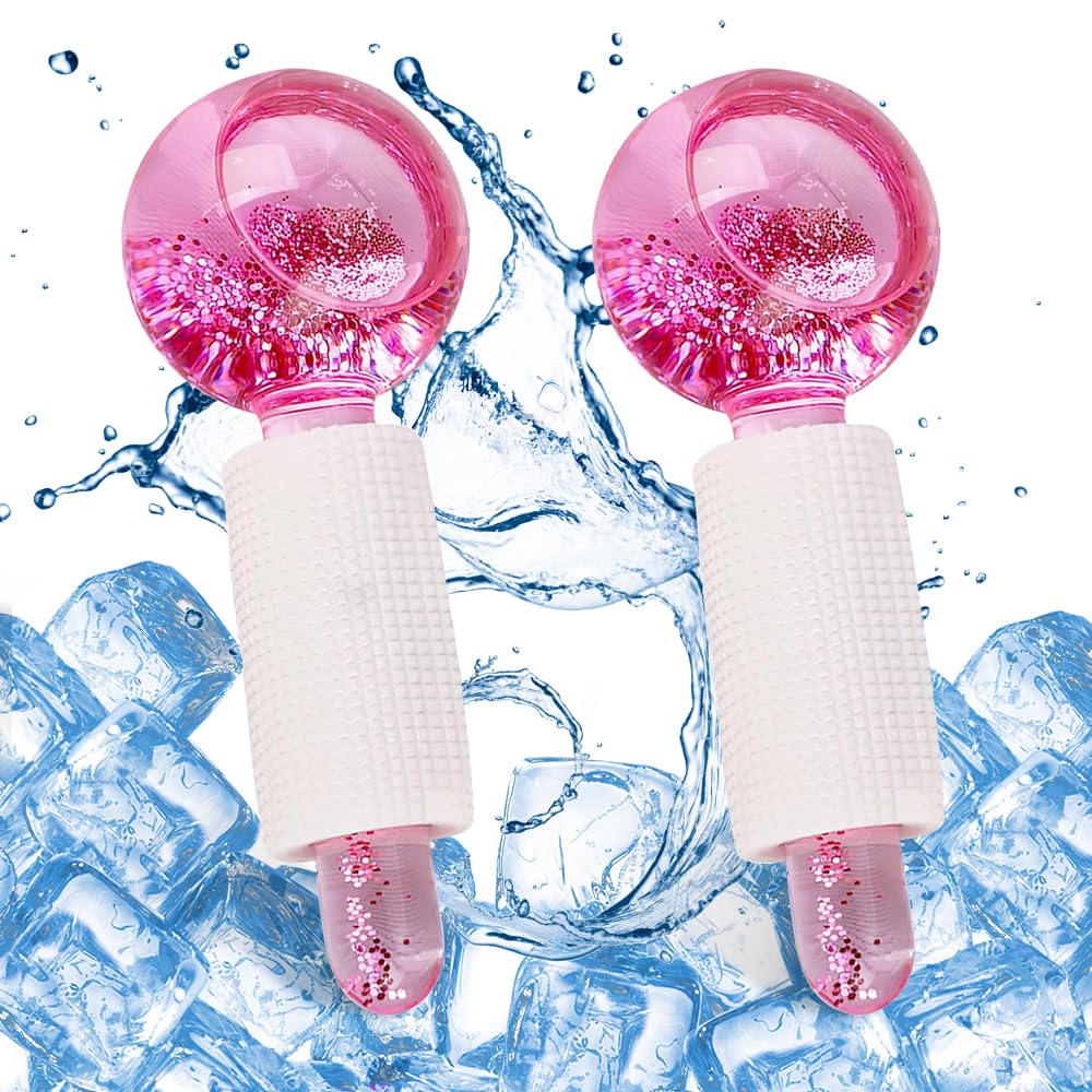 mizikuu 2 Stück Facial Ice Globes, Ice Globes für Gesicht, H