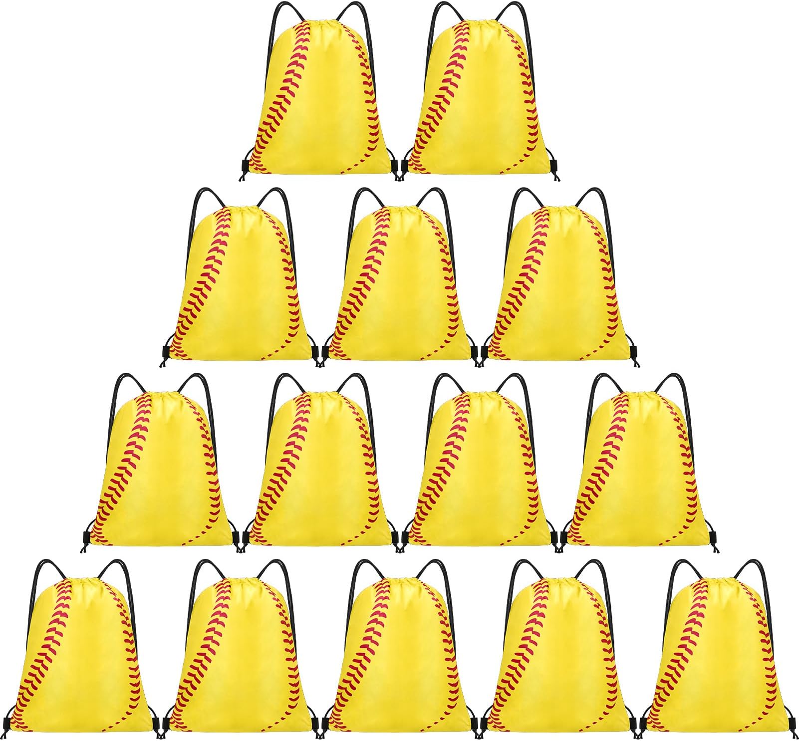 Amazon.com | Windyun 16 Pcs Ball Drawstring Backpack Bulk Lightweight ...