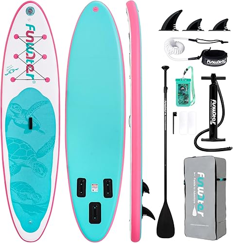 FunWater Inflatable Stand Up Paddle Board 10'6"/11"/11'6" Paddle Board for Adults & Youth, Paddleboards Inflatable with Premium SUP Accessories, Wide Stable, Non-Slip Comfort Deck