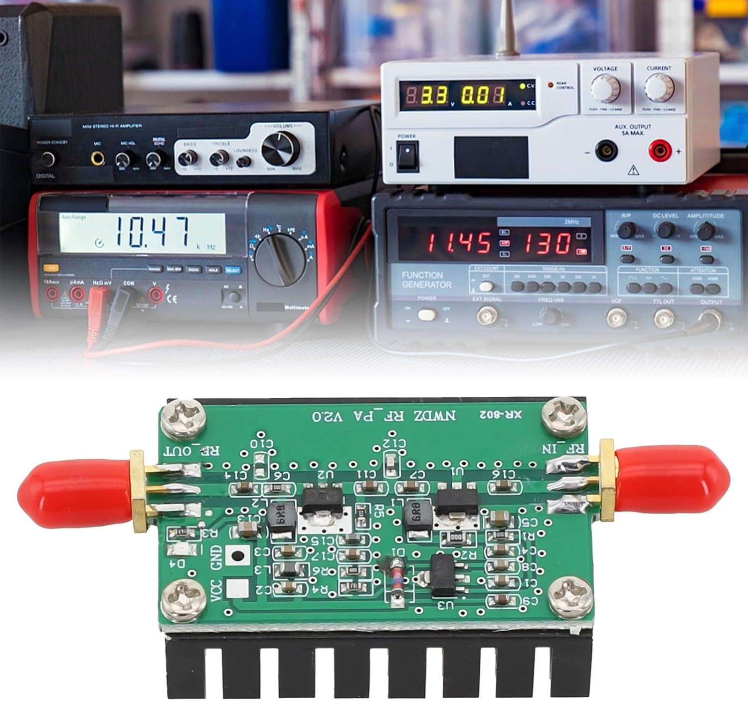 RF Power Amplifier Module with various test equipment