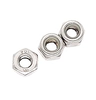 Vista 11 de binifiMux 100 tuercas de bloqueo Nylock 10-24 de nailon insertadas de acero inoxidable 304, tuercas de bloqueo #10-24, tuercas hexagonales