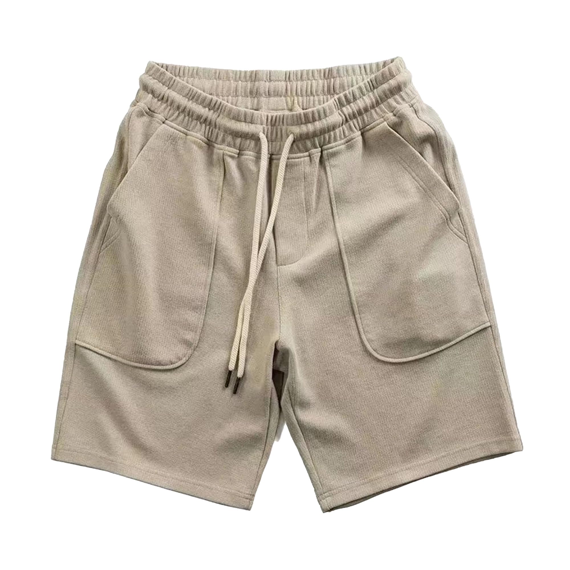 Mens Athletic Workout Cotton Shorts Sports Elastic Waist Sweat Short Pant Casual Drawstring Jogger Gym Short
