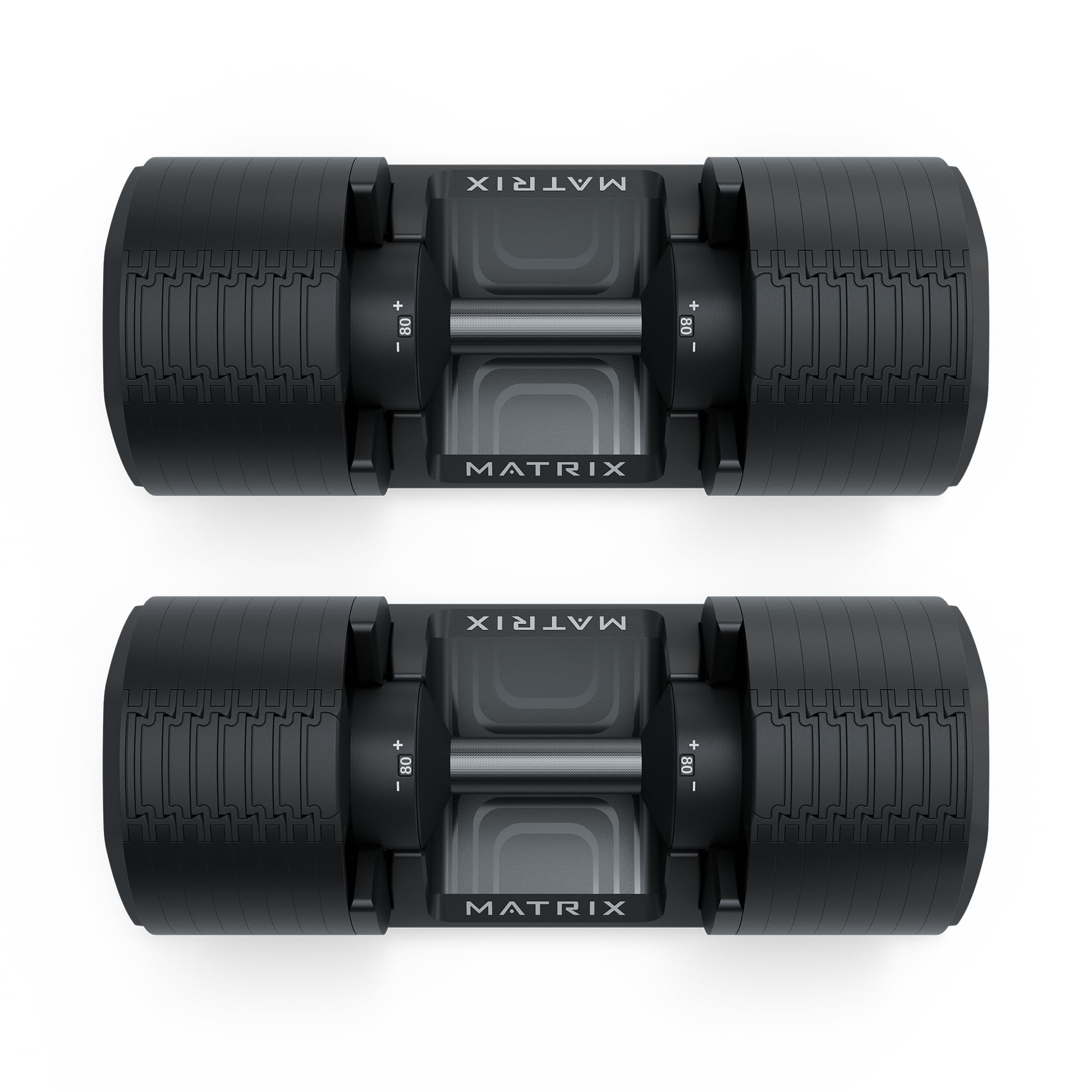 DB80 80 lb. Adjustable Dumbbells | Quick Adjustments for Strength and HIIT Training | Replaces 16 Dumbbell Pairs, Flat Bottom Roll Free Design for Safe Storage