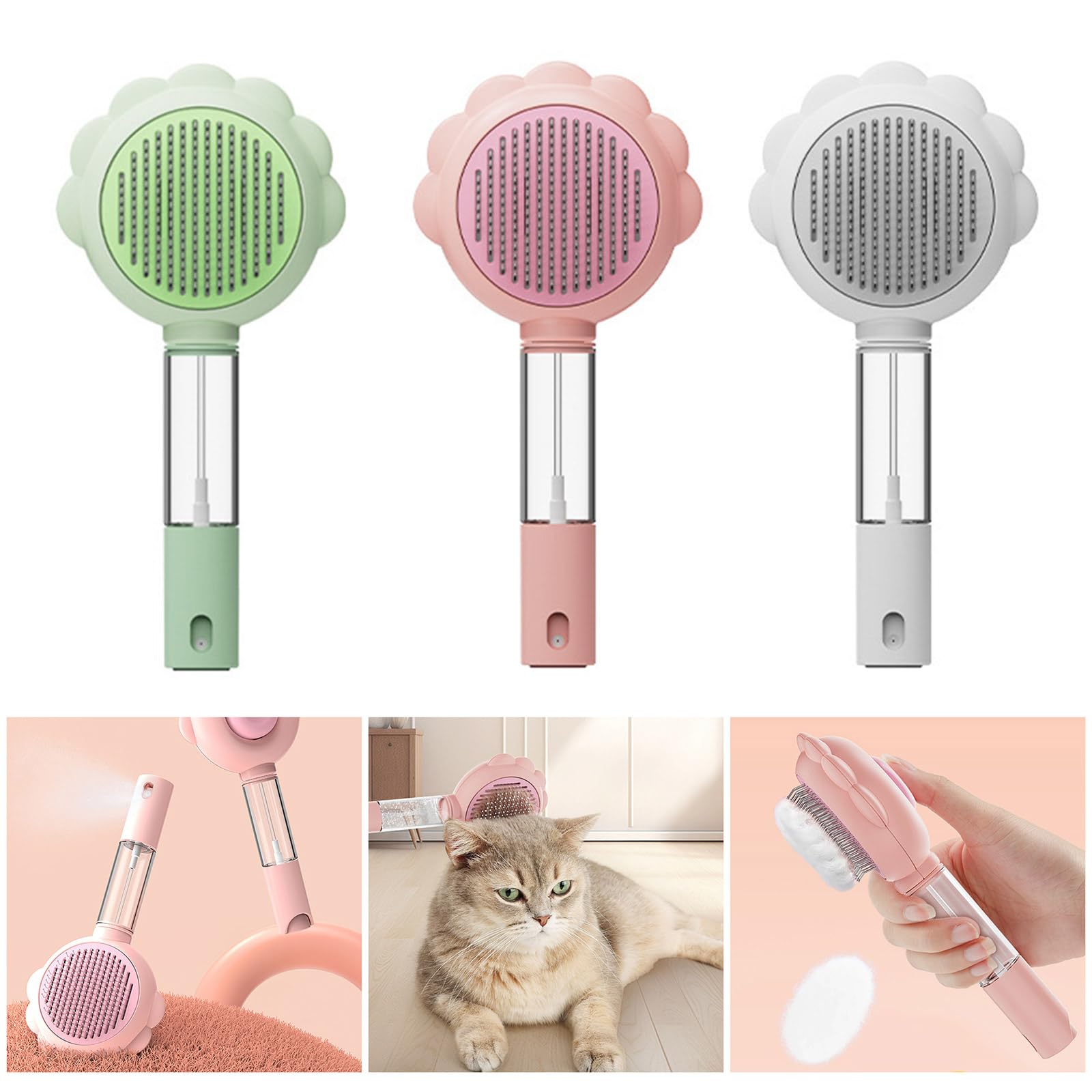 SHIUCS Pet Hair Grooming Fogging Comb Remove Long Short Hair Cats Massaging Steaming Comb for Gentle Grooming